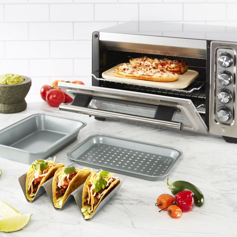 Chicago Metallic NonStick Toaster Oven Bakeware Set, 4Piece, Carbon